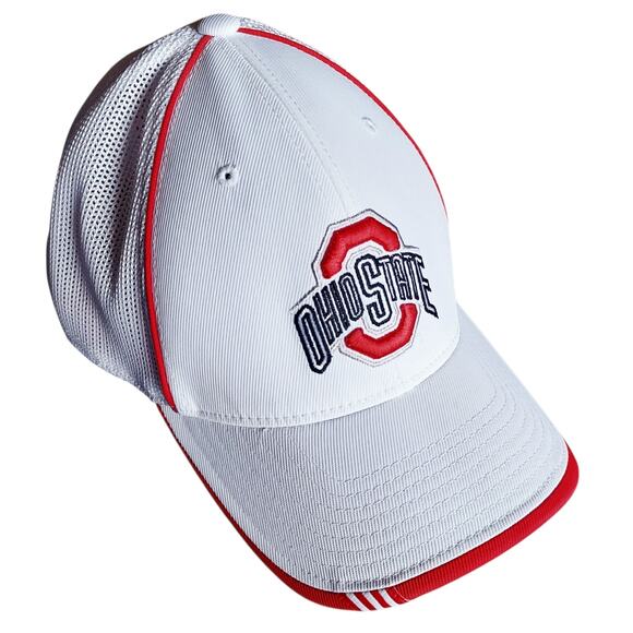 Adidas The Ohio State University Buckeyes Embroidered Mesh Back Hat Cap White - Picture 1 of 7